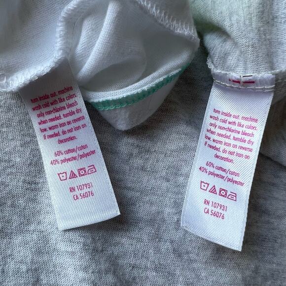 Justice White and Light Gray Racerback Graphic Tank Tops Set of 2 Size: 16 - Picture 9 of 15